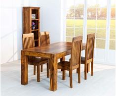 AISER Royal Massiver Echt-Holz Palisander Esstisch -Salerno- 175 x 90 cm aus besonders schön gezeichnetem Sheesham-Holz in modernem zeitlosen Design