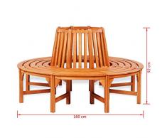 tidyard Rundbank Baumbank Holz Sitzbank Gartenbank Hartholz Parkbank