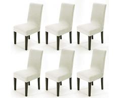 MultiWare 6 x Stuhlhussen Stretch Hussen Stuhlbezug Stuhlüberzug Hochzeit Mehrere Auswahl Crème