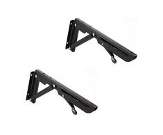 LMDX Klappbare Regalhalterungen - Hochleistungsklappbare Regalhalterung aus Metall für Tischbänke, DIY-Projekt Maximale Belastung: 150 lb 2 Stöcke