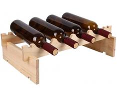 1yess Weinregal Weinflasche Regal Weinregal Massivholz Superimposed Europäische kreative Hauptdekoration Ausstellungsstand Home for Storage (Farbe: Holz, Größe: 4) (Color : Wood, Size : 2)
