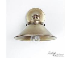 Premium Wandleuchte aus Messing gebürstet Industrie Landhaus Design E14 bis 60W 230V Schlafzimmer Flur Wohnzimmer Esszimmer Lampen Leuchte innen Wandlampe Wandlampe Vintage