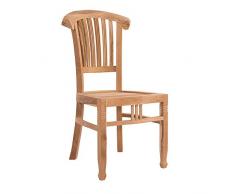 Strandkorbwerk Teakholz Gartenstuhl Batavia Natur Esszimmerstuhl