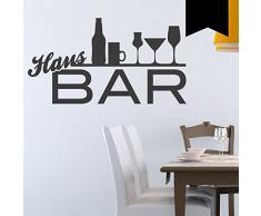 WANDKINGS Wandtattoo - Hausbar - 50 x 27 cm - Schwarz - Wähle aus 5 Größen & 35 Farben