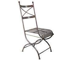 Casa Padrino Schmiedeeisen Gartenstuhl 37 x 38 x H. 84 cm Jugendstil Gartenmöbel, Farbe:rost