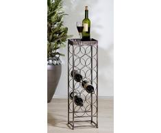 Casablanca Weinflaschenregal Albana aus Metall, 78x23x29cm, antik-gold gewischt, 1 Stück