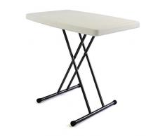 SONLEX Partytisch Beistelltisch 50x70 cm weiß Campingtisch Kunststoff höhenverstellbar Balkontisch Bistrotisch
