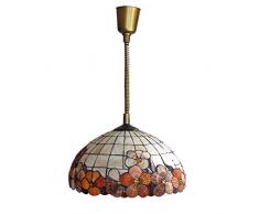 ZMLG Barock Hängeleuchte Esszimmer, Tiffany Handgemachter Glaslampenschirm Pendelleuchte Einziehbares Kabel 50-150CM Deckenleuchten Mediterraner Korridor Schlafzimmer Dekorative Beleuchtung,30cm