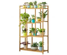 Regal Blumenständer Blumentreppe Blumenregal Pflan Bambus 5-stöckiger Pflanzenständer, Pflanzregale Blumentopf-Organizer-Regal Klappbares Display Regal Pflanzenregal Gerätehalter Keine Montage erforde
