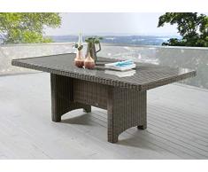 Destiny Gartentisch Luna Grau Tisch Polyrattan Geflechttisch 200 x 100 Esstisch