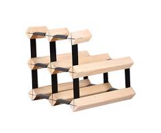 Desktop Freestanding Wine Rack 4 Flaschen einfaches, stapelbares Weinregal aus Holz, freistehend für Tischbar oder Theke. Modernes, minimalistisches Design. Einfache Montage. Süße und trockene Weine f