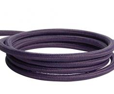 Deckenleuchte (Beton), TextilkabelViolett Hell (26 Farben wählbar), 7,5 x 16 cm, incl. LED (Dimmbar), Esstisch-Leuchte Buchenbusch urban design