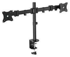 RICOO Monitor Tischhalterung für 2 Monitore Monitorhalterung TS5811 Monitorständer Schwenkbar Neigbar Höhenverstellbar Bildschirmständer Tisch Ständer Monitorhalterungen VESA 75x75 100x100 Schwarz
