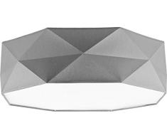 Deckenlampe Lampe 52 cm Deckenleuchte 4 x E27 Schlafzimmer weiß schwarz grau Deckenleuchte für Wohnzimmer, Flur, Esszimmer, Schlazimmer 230V Leuchtmittel Metall Stoff (Grau 1566)