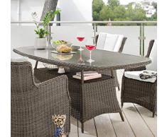 Destiny Gartentisch Luna 180x100 Oval Tisch Polyrattan Geflechttisch Esstisch