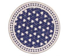 albena Marokko Galerie 15-110 Maar Marokkanischer Mosaiktisch Couchtisch 60cm (Maar: blau/Weiss)