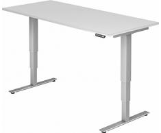 BÜMÖ® ergonomischer Schreibtisch elektrisch höhenverstellbar | elektrischer Bürotisch | höhenverstellbarer Büroschreibtisch mit Memoryfunktion in Rechteck: 200x100 cm Weiß