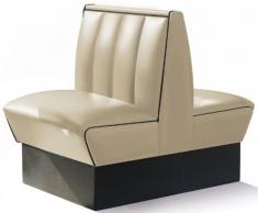 Bel Air Dinerbank Eckbank Sitzbank Bank Einrichtung Gastronomie Dinermöbel Lounge (Offwhite/Black)