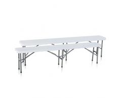 Strattore 2X Bierbank Klappbank Festzeltgarnitur Bierzeltgarnitur Gartenbank Campingbank klappbares Set aus Kunststoff