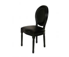 Barockstuhl Esszimmerstuhl KingsChair Essstuhl Louis Navi schwarz/schwarz