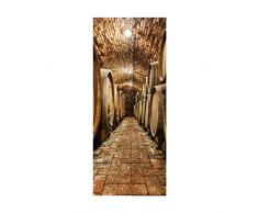 YQZYMT® 3D Türtapete Türaufkleber Innentür Plakate Weinkeller Weinkeller Weinkeller Weinfässer 77X200CMTür Abziehbilder Leinwand Druck Kunstwerk Tür Aufkleber Bild Wasserdicht Umweltschutz Einfache Wo