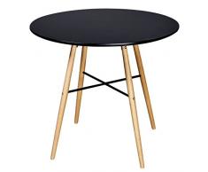 vidaXL Esstisch Buchenholz Esszimmertisch Küchentisch Tisch MDF Rund Schwarz