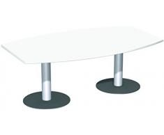 Konferenztisch Fassform BxTxH 200x80/120x72cm in Weiß