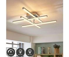 Lindby LED Deckenlampe modern, dimmbar | warmweiß (3.000K) | 4 flammig, inkl. LED Leuchtmittel A+ | LED Deckenleuchte für Wohnzimmer, Esszimmer | Lampe Metall chrom, weiß