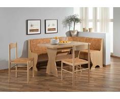 Beauty.Scouts Eckbankgruppe Tamme Wangentisch 110x70x75cm 2xStühle Buche massiv Truheneckbank 159x119x79cm VAR.aufbaubar naturfarbig Essgruppe Eckbank Essgarnitur