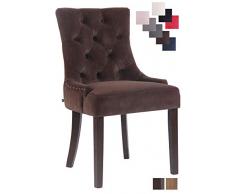 CLP Esszimmerstuhl Aberdeen Mit Hochwertiger Polsterung Und Samtbezug I Polsterstuhl Mit Gestell Aus Kautschukholz I Sitzhöhe Von 50 cm Braun, antik