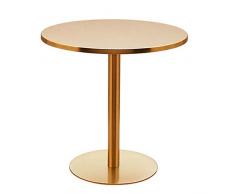 Jcnfa-Tische Zusammenbauen Beistelltisch, Säulentische, Außen Hof Freizeit Kleinen Runden Tisch, Metall Verhandlungscouchtisch, Balkon Couchtisch, 3 Größen (Color : Gold, Size : 31.49 * 29.52in)