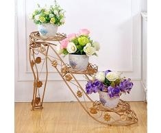 JXXQD Eisen mehrschichtiges Blumenregal-Eckleiter Blumentopfbalkonblumenregal blüht Blumen-Regal des Wohnzimmerbalkon-hohen Absatzes (Color : A)