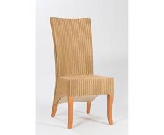 Loomstuhl Amsterdam Esszimmerstuhl Stuhl Loomgeflecht Massivholzgestell - Natur