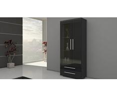 Vitrine PHANTASY Vitrinenschrank Standvitrine Hochglanz (schwarz / schwarz hochlanz (ohne beleuchtung))