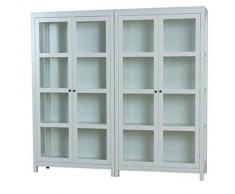 Dynamic24 2X Glas Vitrine Vitrinenschrank Standvitrine Glasvitrine Wohnzimmer Schrank weiß