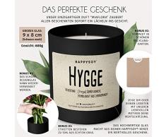 Hygge Soja Duftkerze im Glas mit Spruch 100% natürlich handgemacht - nachhaltig persönlich Geschenk Geschenkidee für beste Mama Freundin Freund Familie - Deko Esstisch Vintage gemütliche Dekoidee