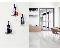 Weinregal Weinflaschenhalter Hängeregal für Wein Glashalter Regal Bar Set schwarz Küchenregal Glasregal