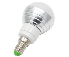2x E14 RGB LED Globus Farbwechsel Lampe 3W AC85- 265V 16 Farbe mit Fernbedienung Lampe Leuchte Leuchtmittel Für Deko Bar Party KTV ,120° Abstrahlwinkel