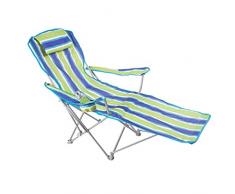 AYLS Outdoor Klappstühle Liegender Klappstuhl Verstellbarer Rücken Getränkehalter Klappstuhl Klappstrandstuhl Wandern Strandgarten,Blue