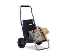 Relaxdays Strandwagen faltbar, Strandstuhl mit Rädern, bis 100 kg, Transportwagen für den Strand, schwarz