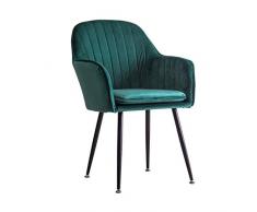 JIEER-C Ergonomischer Stuhl Esszimmerstuhl Komfortabel; Hle Samtkissen Schwarze Metallbeine Wohnzimmerstühle Abnehmbarer und waschbarer Bezug Frisierstühle Loungesessel 45 × 44 × 85 cm g