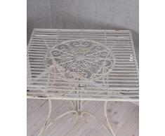 Nostalgie Gartentisch viereckig Tisch Weiss Shabby Chic Metalltisch