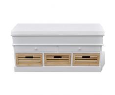 vidaXL Sitzkommode Schubladen Kisten Sitzbank Truhenbank Schubladenschrank