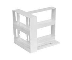 genialo GewürzregalSchmal für schmale Dosen &Breit für schmale & breite Dosen, drehbarer Gewürzständer, Küchenschrankorganizer, Kunststoff, weiß