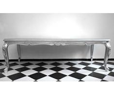 Casa Padrino Barock Esstisch Silber 240 cm x 100 cm - Esszimmer Tisch - Made in Italy - Luxury Collection