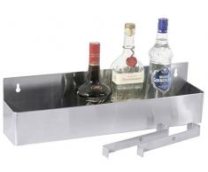 Barregal aus Edelstahl, zur Wandmontage, Getränkeflaschen sind so schnell erreichbar, einreihig mit 9 cm Fachtiefe | ERK (A1 - Länge: 56 cm)