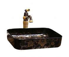 Basin European Black Keramik Waschbecken Haushalt Rechtecktisch Waschbecken Bad Waschbecken Wasserhahn 1 Satz Schön