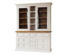 MarkWellMöbel Buffet Buffetschrank Anrichte Bodde Massivholz Kiefer massiv Weiß Honig Landhausstil Breite 160 cm Tiefe 45 cm Höhe 215 cm