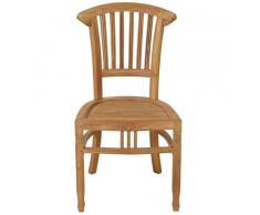 KMH®, Teak Gartenstuhl Colonial ohne Armlehnen im Colonialstil (#102060)
