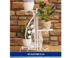 Blumentopf Regal Pflanzregale Metall Rostschutz Multifunktionsständer Eisenprodukt Scindapsus, 3 Farben Hoch 68,5Cm, WOZUIMEI, Weiß, 42 x 68,5 cm
